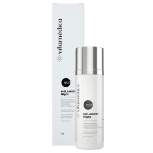 sérum noturno melanoxy night com retinol nano, hexylresorcinol e peptídeo biomim