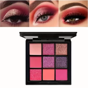 paleta de sombras com 9 cores
